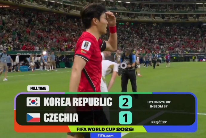 数据碾压+技术流统治:韩国2-1逆转捷克 欧洲老牌沦为陪衬 数据碾压+技术流统治:韩国2-1逆转捷克 欧洲老牌沦为陪衬