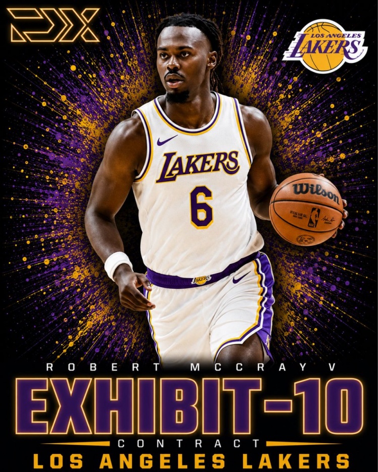 湖人Exhibit-10合同签下跳跳男后卫麦克雷五世