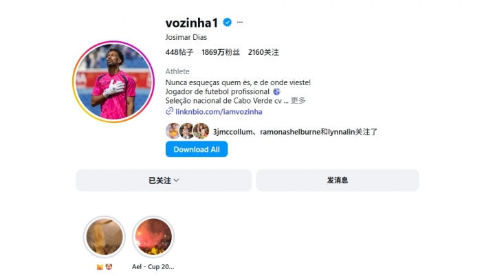 8扑救封梅西任意球+单刀,佛得角门将沃齐尼亚社媒粉丝数突破1871万 8扑救封梅西任意球+单刀,佛得角门将沃齐尼亚社媒粉丝数突破1871万