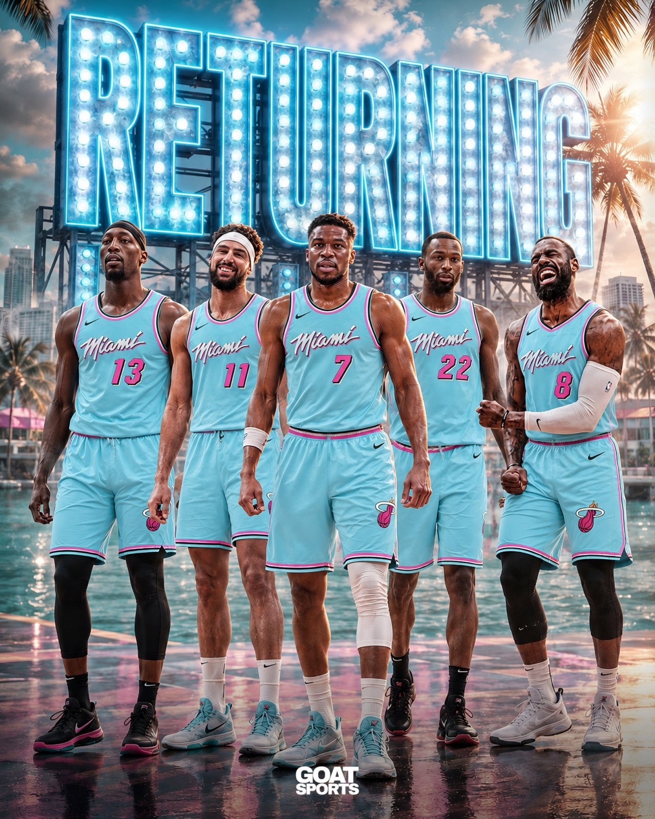 标志性南海岸配色!美媒:热火下赛季重新启用Vice Wave版本球衣 标志性南海岸配色!美媒:热火下赛季重新启用Vice Wave版本球衣